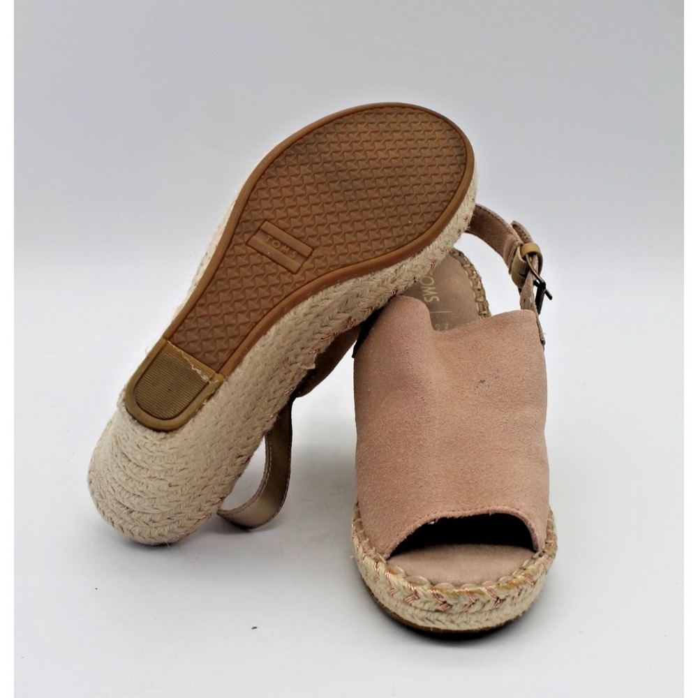 Toms Monica Suede Espadrille Wedge Platform Sandals Blush Pink 7.5 10015134 - Picture 10 of 13
